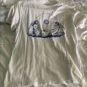 White and navy head in the clouds T-shirt